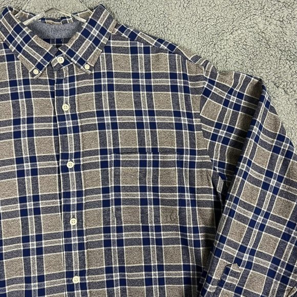 Daniel Cremieux Mens Shirt Large Button Down Shirt Blue Grey Plaid - Picture 3 of 10